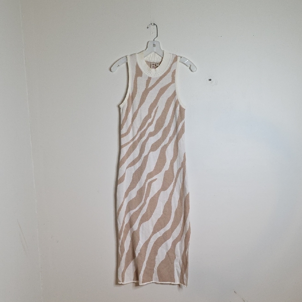 Dolan Cream and Tan Knit Dress XSMALL